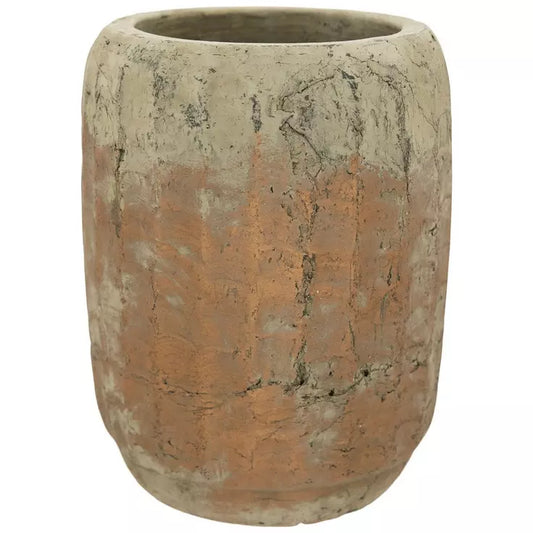 Distressed Metallic Terracotta Pot