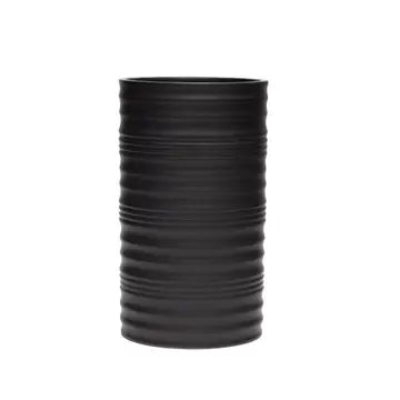 Matte Black Dolomite Cylinder Vase 7.6"