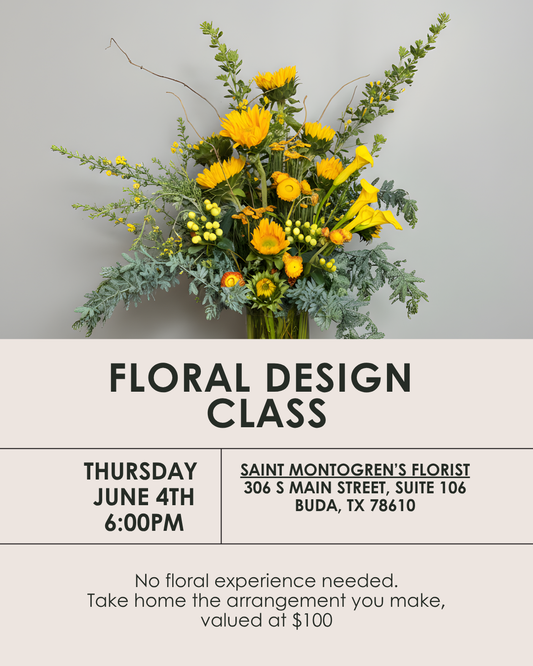 June Sunflower Floral Design Class Ticket | Thursday June 4th 6pm