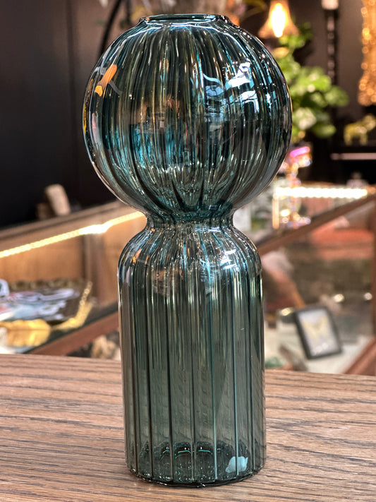 Glass Bud Vase, Ribbed