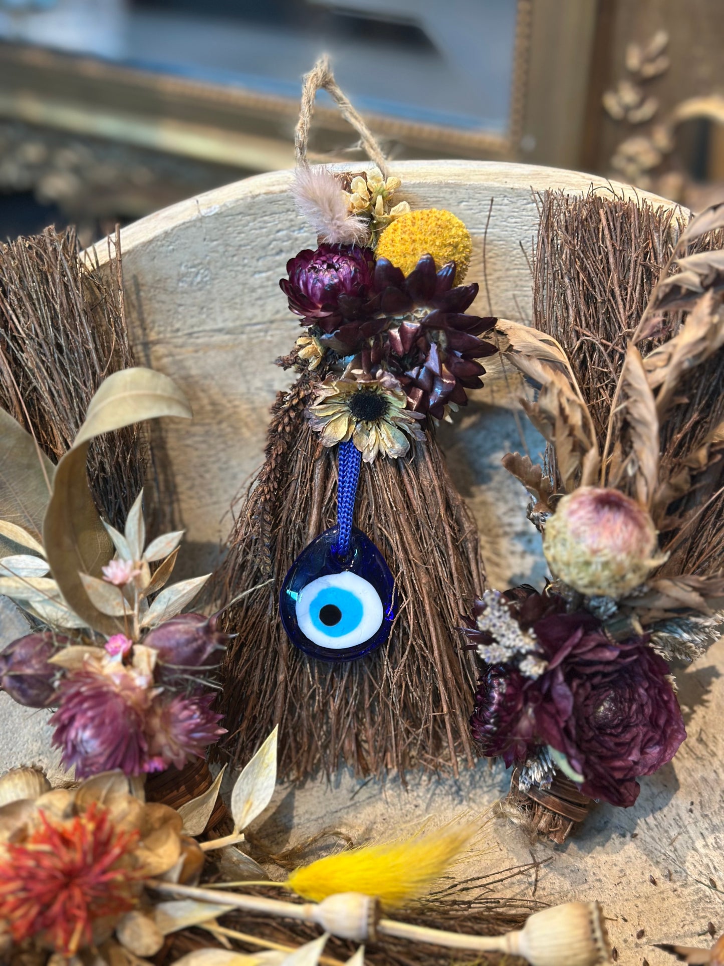 Scented Brooms w/Dried Florals