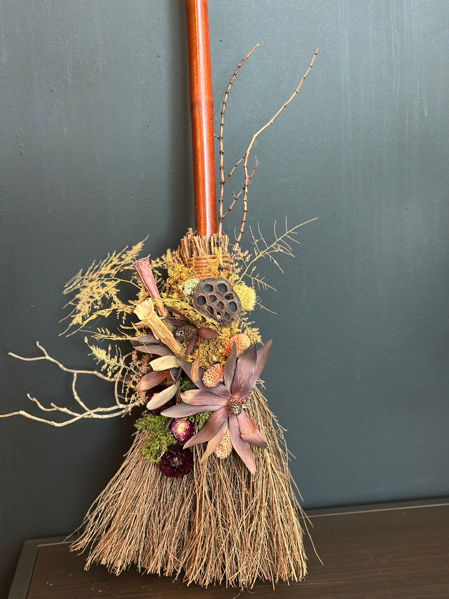 Scented Brooms w/Dried Florals