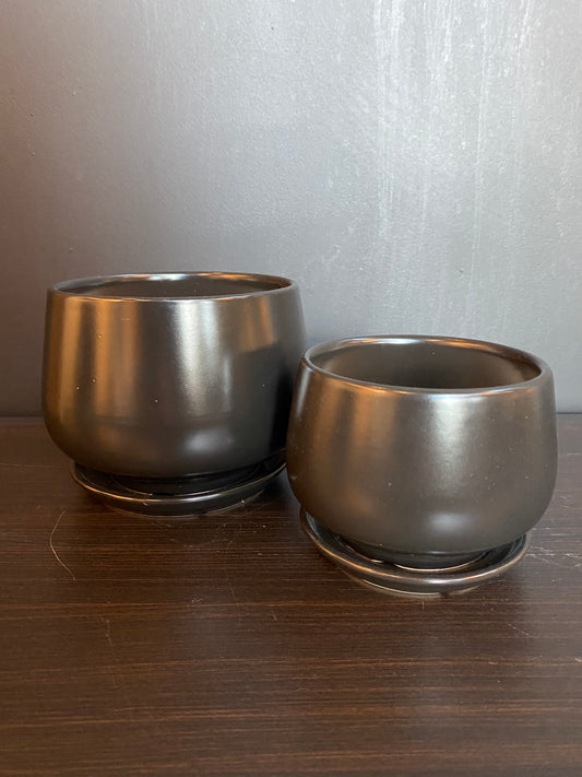BEMAY Ceramic Planter- Black
