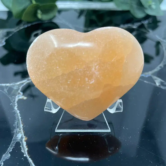 Selenite Heart Orange Crystal 2.5inch