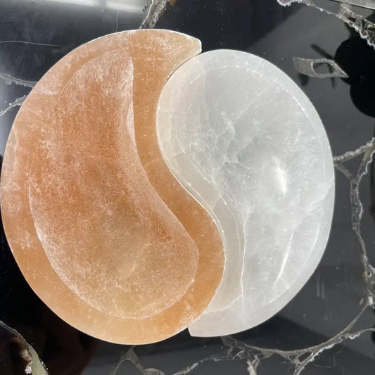 Selenite Yin Yang Charging Bowls 4.5inch