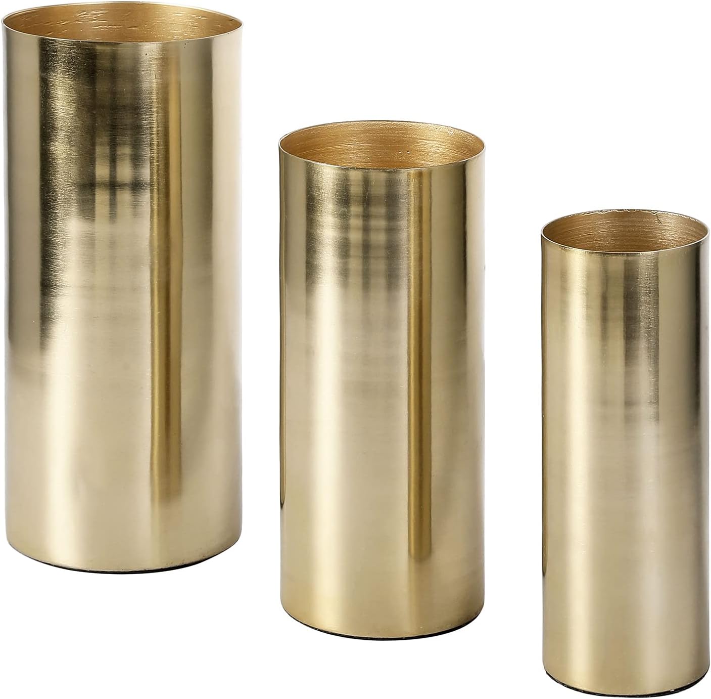 Golden Metal Cylinder Vase