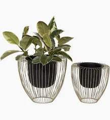 Brass Wire Pot Holder w/Black Insert